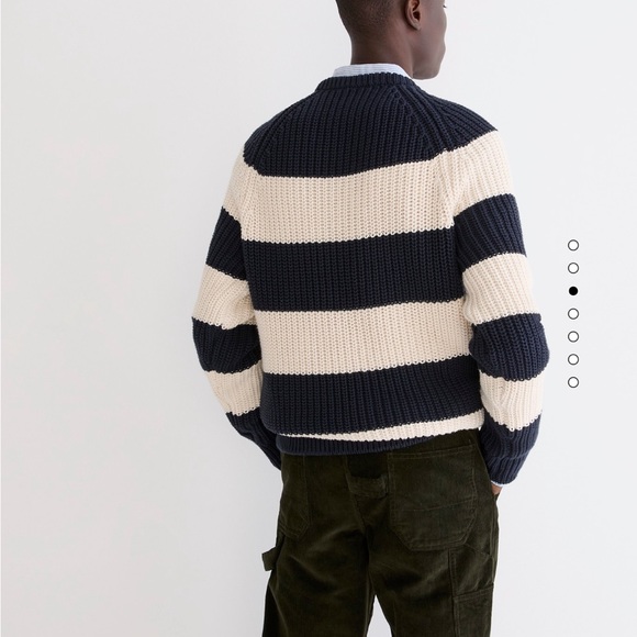 J. Crew Heritage cotton shaker-stitch crewneck sweater in stripe - Picture 4 of 7